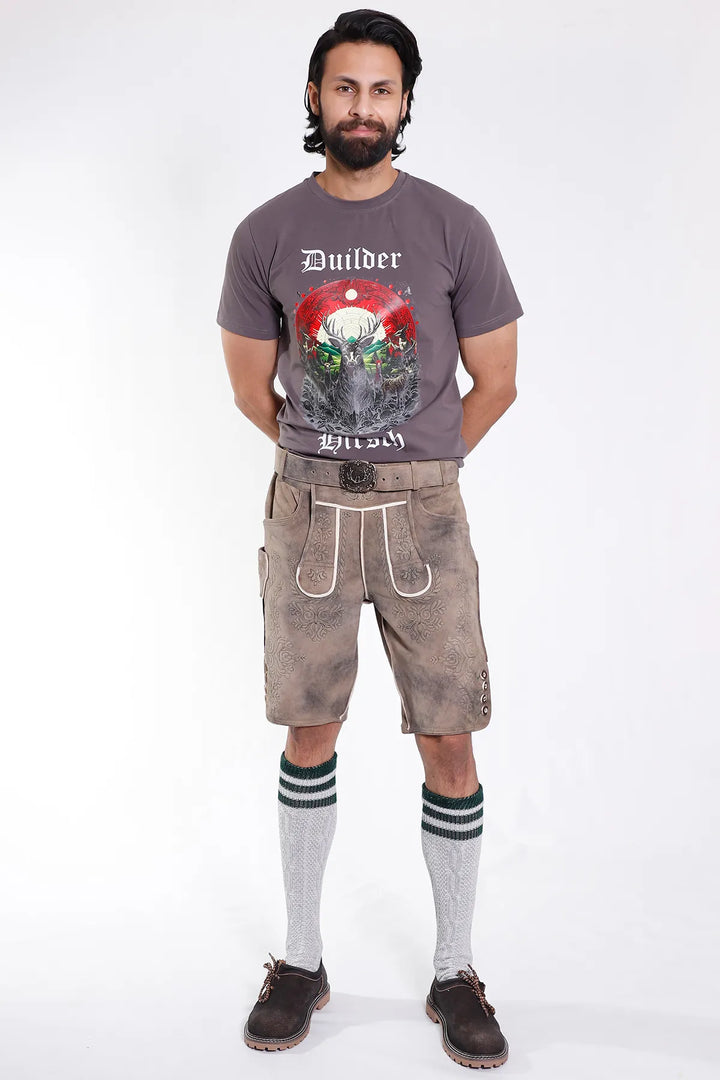 Lederhosen Men Vintage Gray