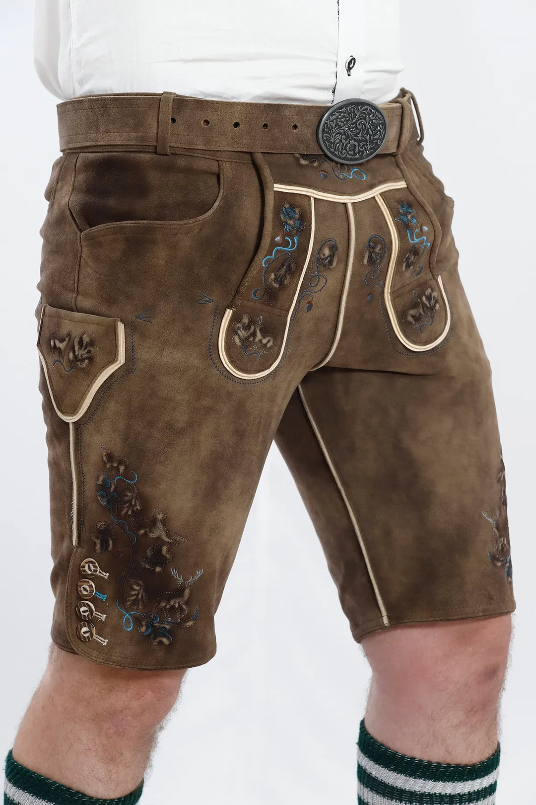 Smoke Brown Lederhosen Mens Attire