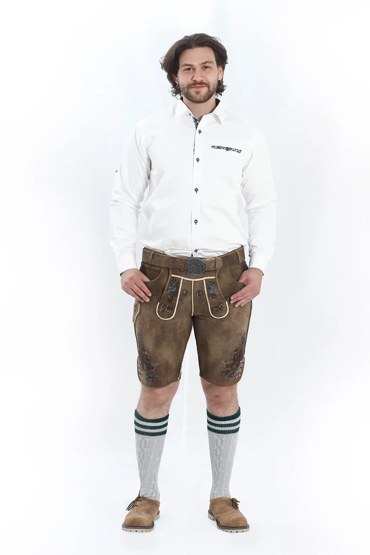 Smoke Brown Lederhosen Mens Attire
