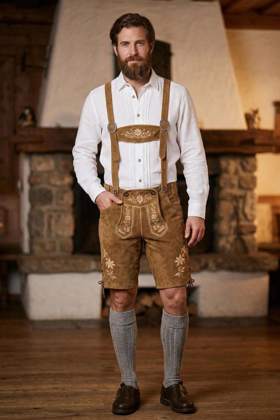 Franklin Pierce lederhosen in Light Brown