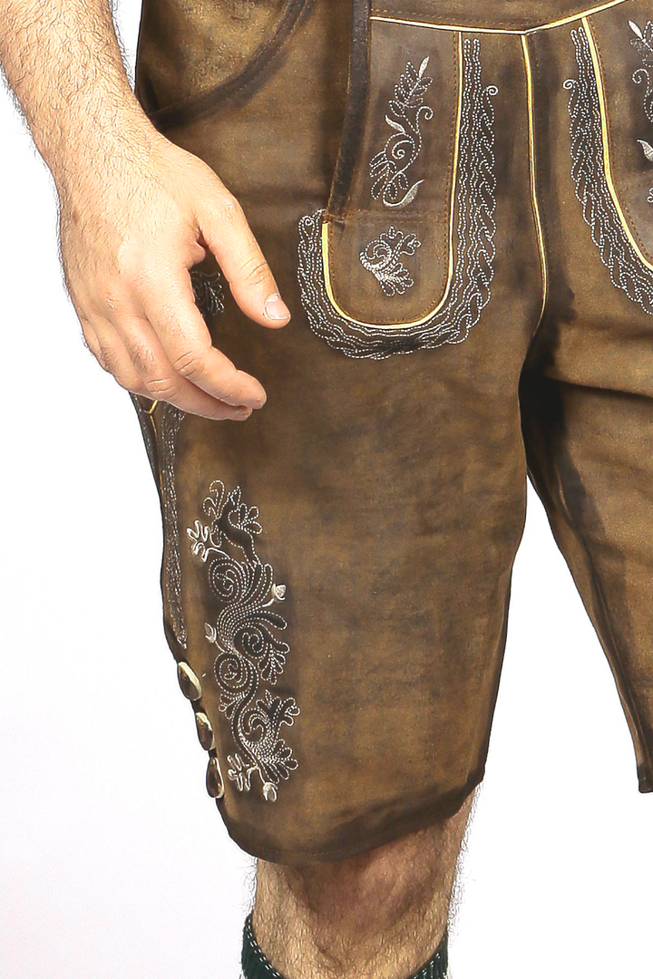 Trachten Short Lederhosen Dark Brown