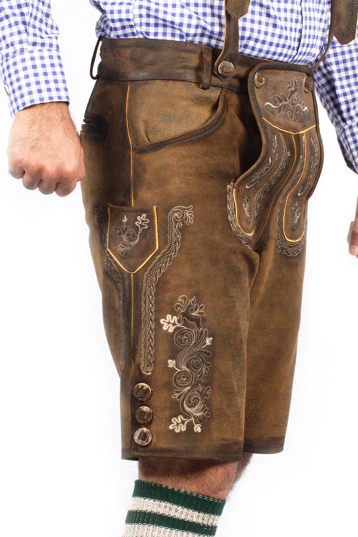 Trachten Short Lederhosen Dark Brown