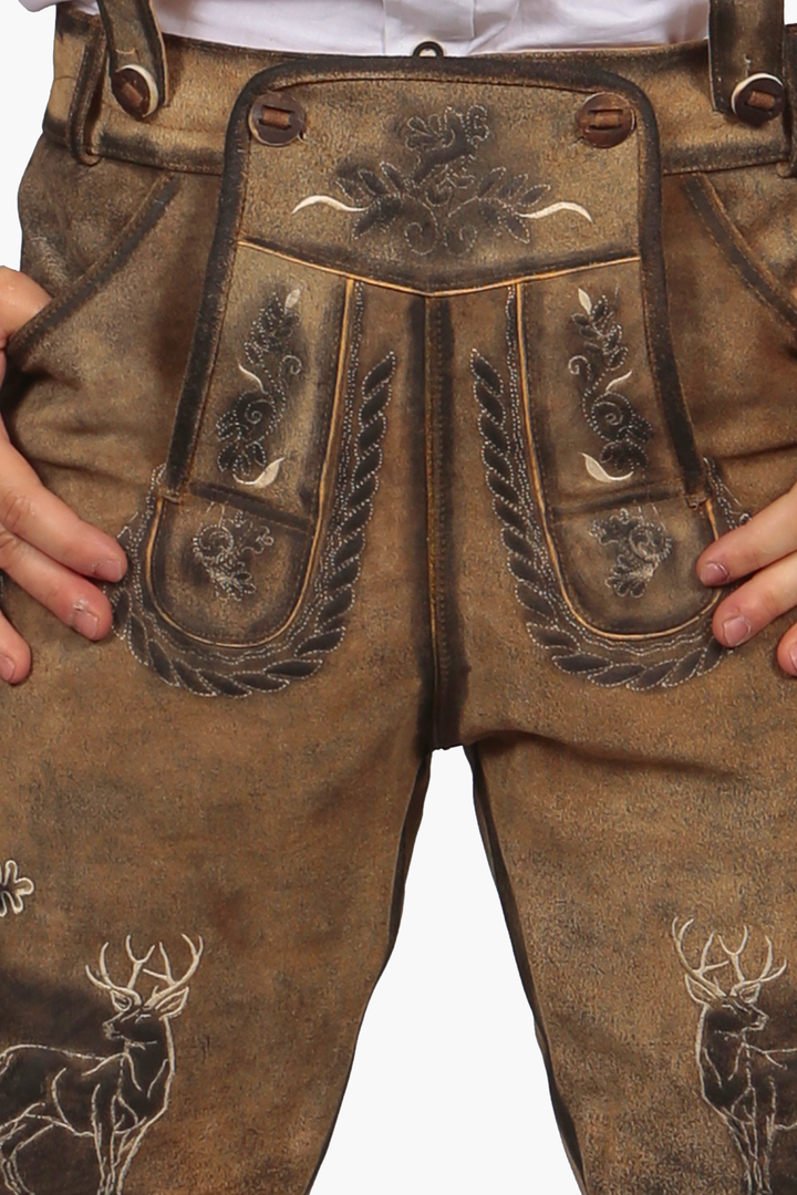 Trachten Short Lederhosen Shaded Wild Brown