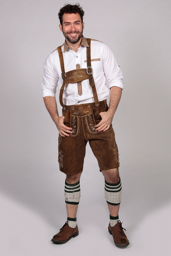 Short Plattler Lederhosen Staggering Brown