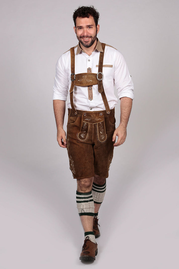 Short Plattler Lederhosen Staggering Brown