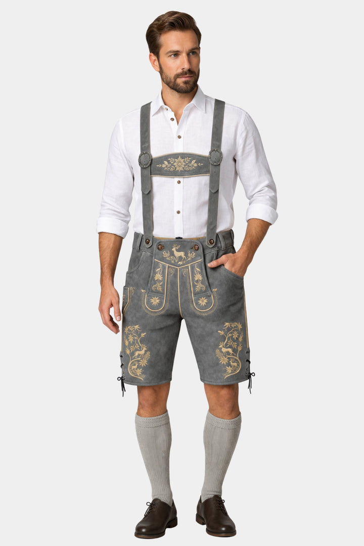 Bavarian Pride Lederhosen in Grey